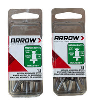 Arrow RMA3/16 Medium Aluminum 3/16-Inch Rivets 15-Count Pack of 2 - £7.95 GBP