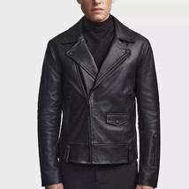 Chaqueta de motociclista de cuero de cordero real elegante nueva chaquet... - $115.74+