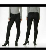 NWT DYLAN GEORGE 24 coated denim black skinny jeans stretch designer ankle - $72.63 CAD
