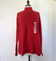 Liz Claiborne Womens Sweater XXL Cabaret Red Pull Over Long Sleeves Rhinestones - £28.16 GBP