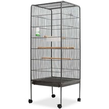 Bird Cage Black 54x54x146 cm Steel - £114.12 GBP