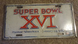 1982 Super Bowl XVI 16 Detroit Pontiac Silverdome license plate - £11.19 GBP