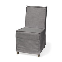 Set Of Two Gray And Brown Slipcovered Wood Parsons Chairs - $721.15 CAD