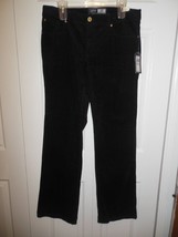 NWT Ladies Izod Black Corduroy Jeans 12 Just Right Boot Cut - $22.99