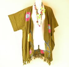 CB635 FloralCardigan Duster Kimono Open Front Plus Jacket Cover up Top -... - $24.90