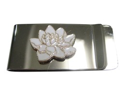Kiola Designs White Toned Sacred Lotus Water Lily Flower Money Clip - £31.44 GBP