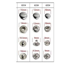 15 Sets w/Tool Poppers Snap Fasteners Press 10/12/15/17mm Sewing Button Craft - £6.23 GBP