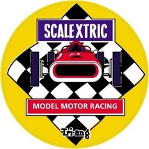 x2 12cm Circular Vinyl Stickers vintage slot cars scalextric toys retro 60s 70s - £4.89 GBP