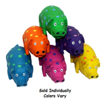 Small Dog Toys Mini Globet Polka Dot Pigs Latex Honking Squeakers 3&quot; Colors Vary - £9.97 GBP