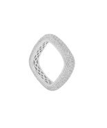 ADIRFINE 925 Solid Sterling Silver Cubic Zirconia 7MM Square Eternity Band - £53.79 GBP