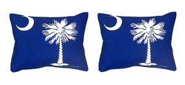 Pair of Betsy Drake Palmetto Moon No Cord Pillows 16 Inch X 20 Inch - £63.30 GBP