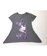 Disney Mickey Mouse Tunic Top Blouse Shirt Girls Youth Sz Small Gray Flo... - $10.39