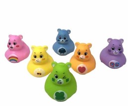 Set Of 6 Care Bears Duck  Bath Toy 2-Inch Rubber Figures (Without Squeak Sound) - £11.93 GBP