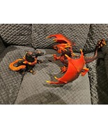 Schleich Eldrador Creatures Lava Red Dragon &amp; Hell Hound Lot Of 2 Fantas... - $47.00