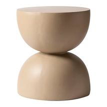 LeisureMod Minimalist Side Table, Fiber stone Round Hourglass Accent End... - $114.66+