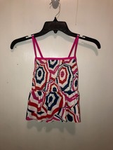 NEW Lands End Youth Girls SZ 12 Multicolor Swim Top Criss Cross Back - £6.88 GBP