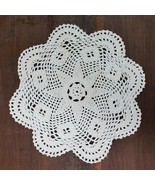 Vintage Crochet Doily 9.5 Inch Round Star Scallop Beige - €10,29 EUR