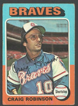 Atlanta Braves Craig Robinson 1975 Topps Baseball Card 367  - £0.40 GBP