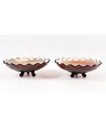 Jeannette Louisa Purple Carnival Footed Bowl Matching Pair Gorgeous - £33.61 GBP