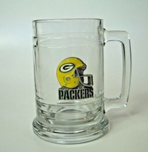 Green Bay Packers Glass Beer Mug Pewter Emblem Logo NOS unused Vintage 90&#39;s - £8.92 GBP