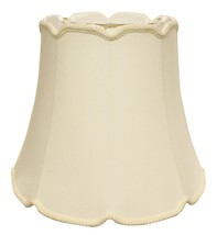 14&quot; Ivory Empire Slanted Cylinder Scroll Edge Silk Lampshade - $145.48