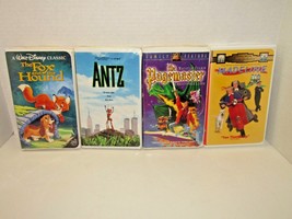 Various Childrens VHS Movies Lot Of 4 Antz, Fox &amp; The Hound, Pagemaster Madeline - £10.12 GBP