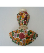 vintage colorful  floral design ceramic water fountain with wall pocket  - $61.10 CAD