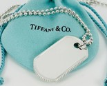 24&quot; Tiffany &amp; Co Mens Coin Edge ID Dog Tag Bead Chain Necklace - £339.81 GBP