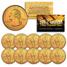 2003 Illinois State Quarters U.S. Mint BU Coins 24K GOLD PLATED (LOT of 10) - $23.33