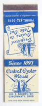 Central Oyster House - Cincinnati, Ohio Restaurant 20 Strike Matchbook Cover OH - £1.36 GBP