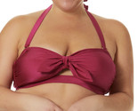 TIME &amp; TRU Tie Front Halter Removable Strap Pink Swim Suit Top Women XL ... - $8.60