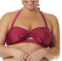 TIME &amp; TRU Tie Front Halter Removable Strap Pink Swim Suit Top Women XL ... - $8.60