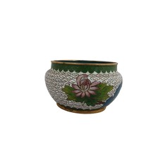 Vintage Chinese Cloisonne Brush Washer Ink Well Vase marked Jingfa Gold Trim - £35.61 GBP