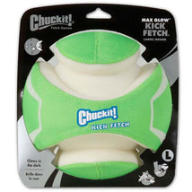 Chuckit! Kick Fetch Dog Toy Max Glow Green/White 1ea/LG - £50.91 GBP