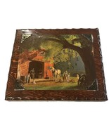 Paul Detlefsen The Smithy Wood Lacquered Plaque Wall Clock MCM 17”x14” W... - $168.05