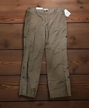 NWT Merona Wide Leg Pants Tan Brown Cotton Size 12 Contour Fit - $22.76