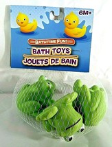 Green Rubber Frogs Bath Time Fun! Frog Froggies Kid&#39;s bathing toys 2&quot; 3p... - £6.19 GBP