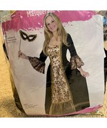 Masquerade Queen Women&#39;s Halloween Costume Black/Gold Dress Medium (10-14) - £18.76 GBP