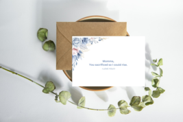 Mothers Day Card | Pretty Blue Flowers Moms Card | You sacrificed So I could Ris - £2.60 GBP