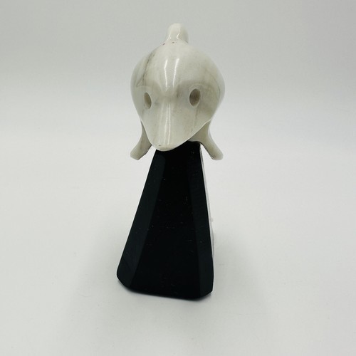 Alabaster Dolphin Figurine Made In Italy Hand Carved Stand White Home Decor Item image 6