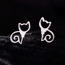Cat Stud Earrings - $61.33 CAD