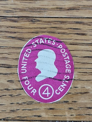 US Stamp Benjamin Franklin Embossed Cut Out 4c Used Purple - $1.99
