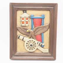 Vintage Chalkware Wall Hanging Eagle Cannon Lantern Sand Timer - £27.24 GBP