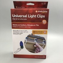 NEW 50 Universal Christmas Holiday Party Light Clips, Gutter Shingle &amp; Tile. LED - £7.70 GBP
