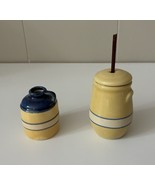 Vtg THT Tender Heart Treasure Miniature Yellow Butter Churner Jug Potter... - $449.28 MXN