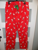 Old Navy Christmas French Bulldogs Red Flannel Pajama Bottoms Size S Wom... - $16.38