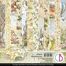 CIAO BELLA Double-Sided Paper Pad 90lb 6 Inch X6 Inch 24Pkg-Aesop&#39;s Fables, 12 D - £7.83 GBP