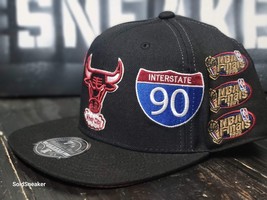 Mitchell &amp; Ness Dynasty Fitted Chicago Bulls 3 Champions Black Hat Men 7... - £27.77 GBP