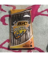 Vintage 2005 Bic Cristal Gel Pens Black 7ct Medium 0.8mm NIP - $368.89 MXN