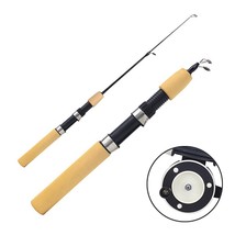 60 80 100CM Mini Telescopic Ice Fishing Rod Portable   River Shrimp Carp Fishing - £37.37 GBP